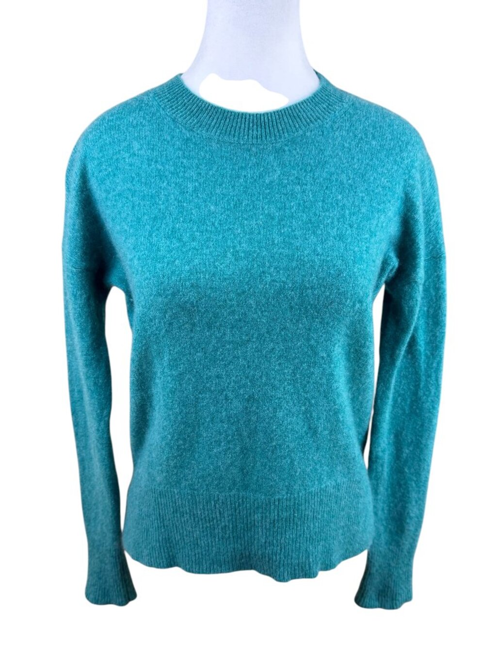 Magaschoni Cashmere Sweater Teal Turquoise Crewneck Pullover (S)